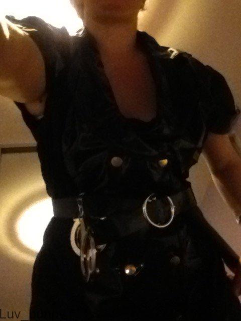 Wet-look Sexy Cop Dress by Music Legs