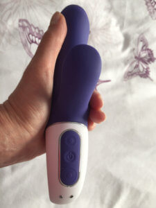 Satisfyer Vibes Magic Bunny Purple and White Silicone rabbit vibrator