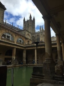 View of Bath Abbey from Roman Baths
